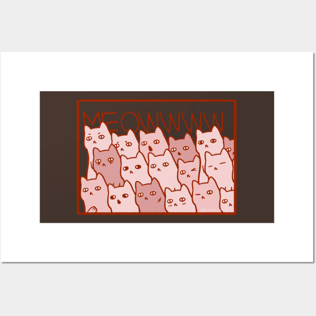 A bunch of cats in frame by Sunnie Meowtlu Wall Art by SunnieDu